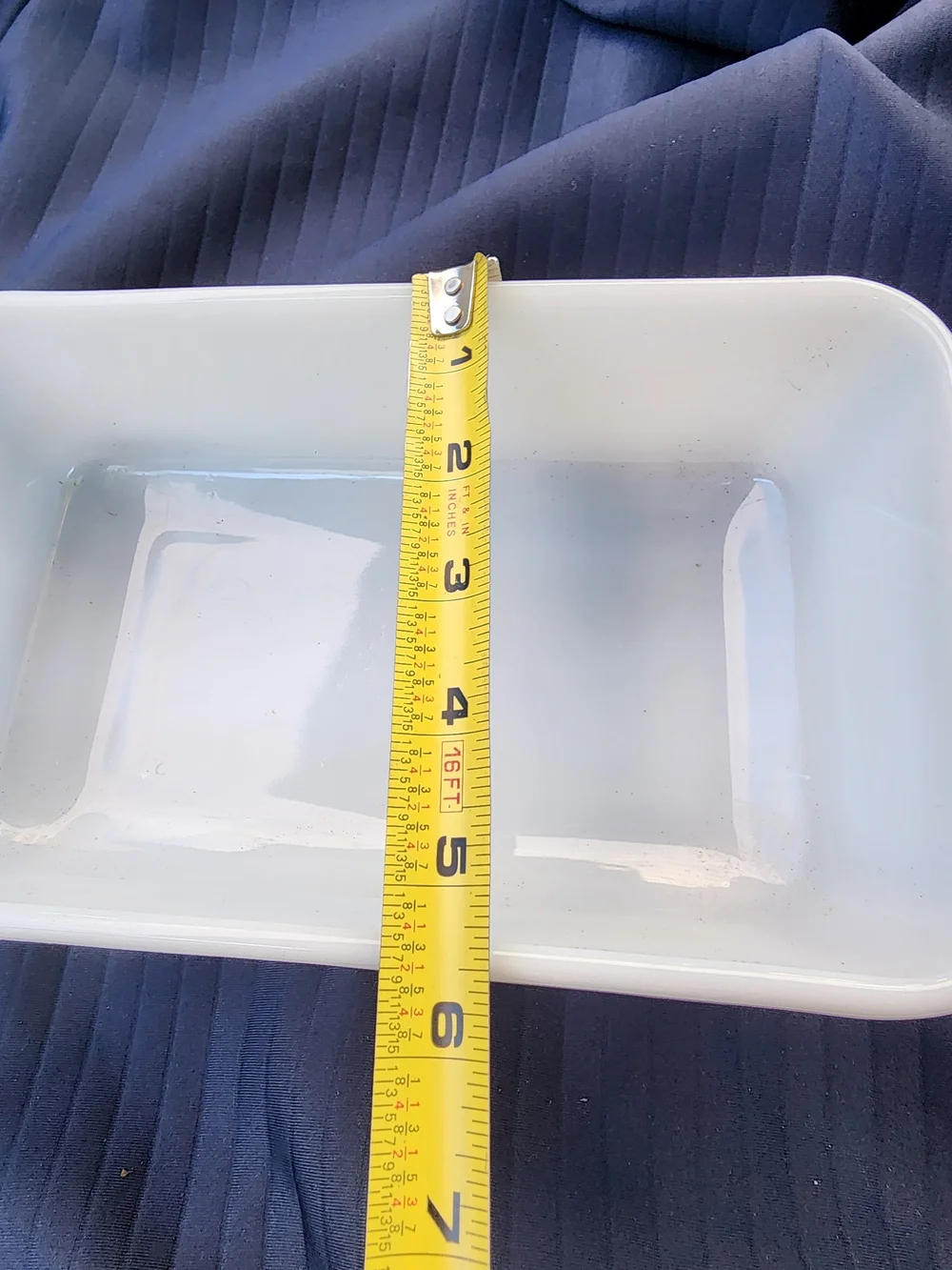 Fireking White Ceramic Storage Dish with Blue Floral Pattern - Anchor Hocking